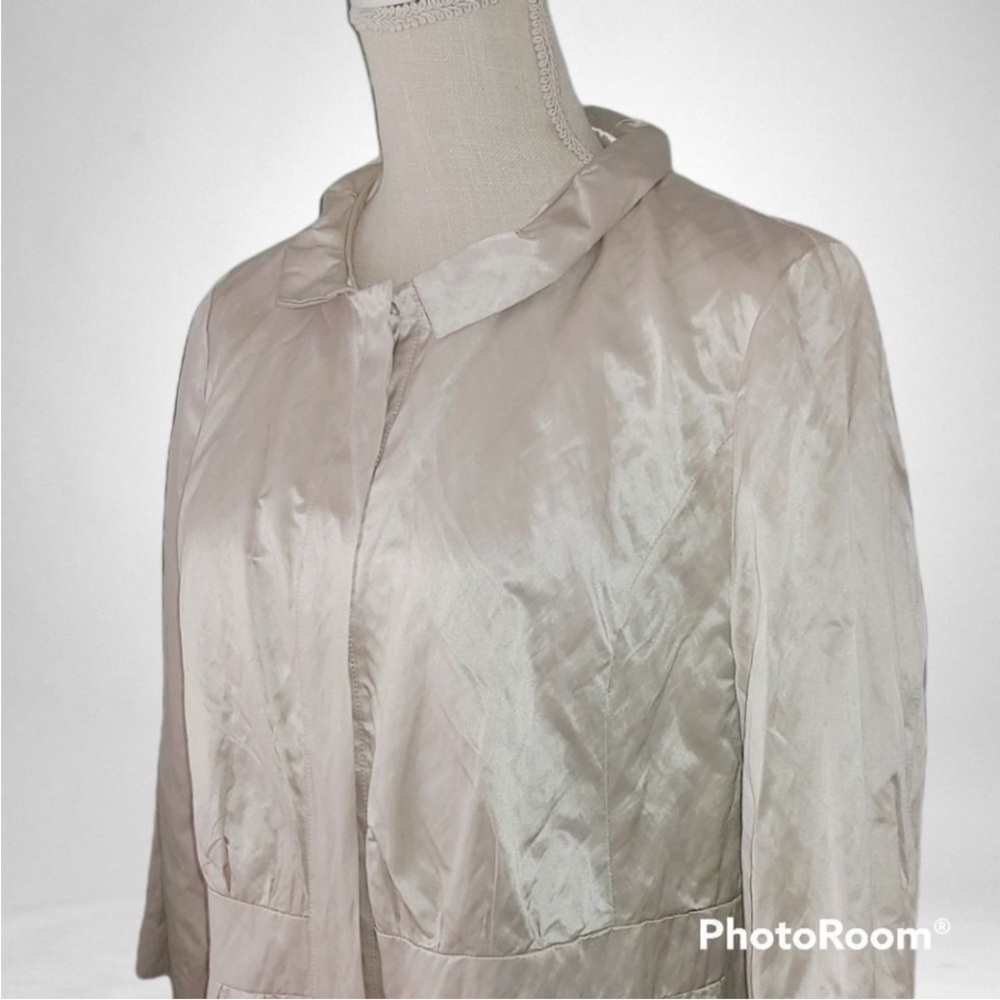 Chico's Pearl Silver Trench Coat - Picture 2 of 9
